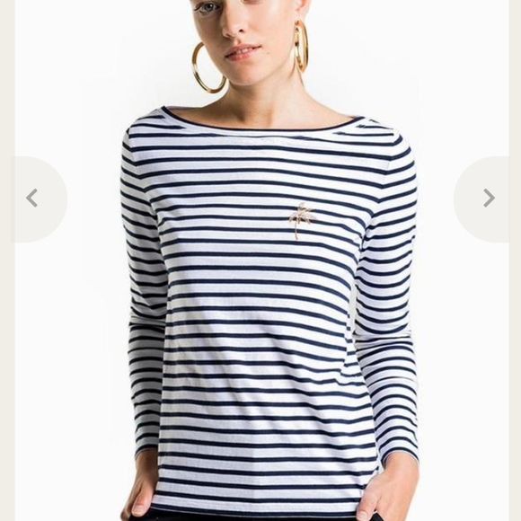 A.L.C. Tops - A.L.C. NEW Striped  Mila  "Love More" Boatneck Top